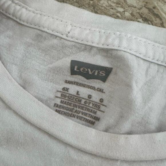 Girls Levi White T-Shirt 6x - Picture 4 of 5